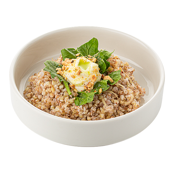 Зеленая греча с пармезаном и трюфельным маслом